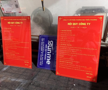  LÀM BẢNG CHỈ DẪN, NỘI QUY CHO CÔNG TY ĐIỆN BÌNH DƯƠNG